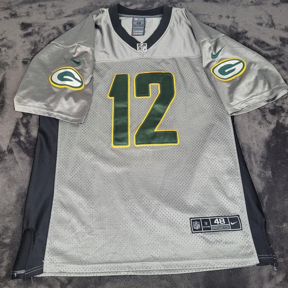 Aaron Rodgers Green Bay Packers Nike On Field Silver Jersey Men's Size 48 XL